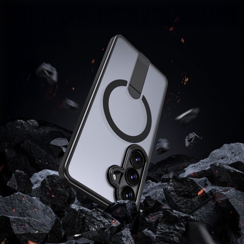 Луксозен калъф със стойка за Samsung Galaxy S26 Plus черен удароустойчив