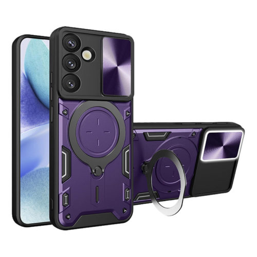 Удароустойчив калъф с пръстен за Samsung Galaxy S26 Plus лилав