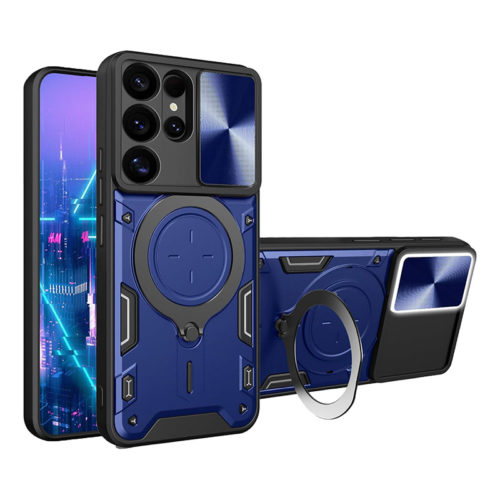 Удароустойчив калъф с пръстен за Samsung Galaxy S26 Ultra син