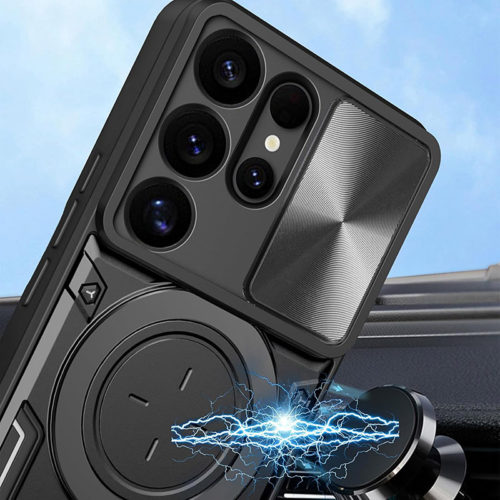 Удароустойчив калъф с пръстен за Samsung Galaxy S26 Ultra син магнитно закрепване