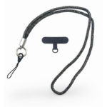 Връзка с брокат за телефон сива