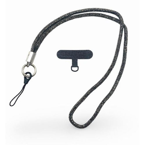 Връзка с брокат за телефон сива