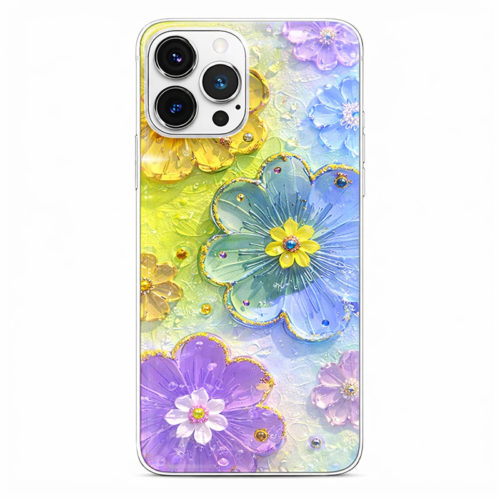 Калъф с цветя и камъни за iPhone 16 Pro Max шарен