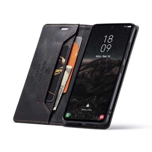 Оригинален кожен калъф за Xiaomi Redmi Note 13 черен 11