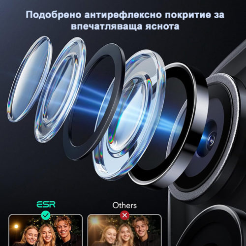 Стъклен протектор за камерата на iPhone 17 Pro Max черен подобрява снимките