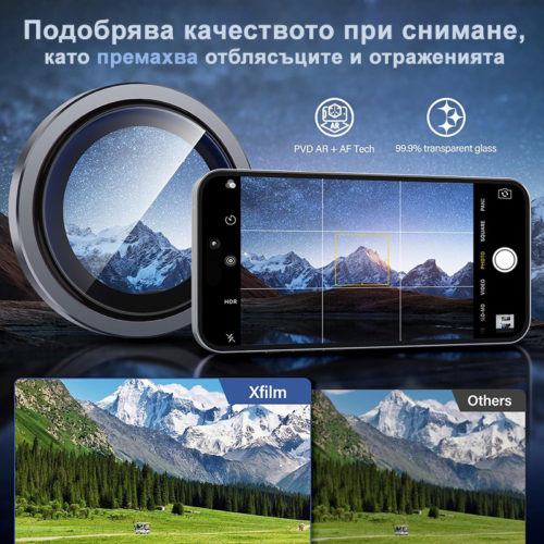 Стъклен протектор за камерата на iPhone 17 черен подобрява качеството