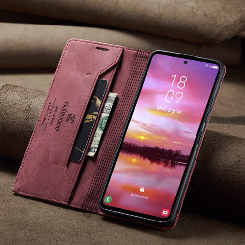 Оригинален кожен калъф за Samsung Galaxy S26 червен 20