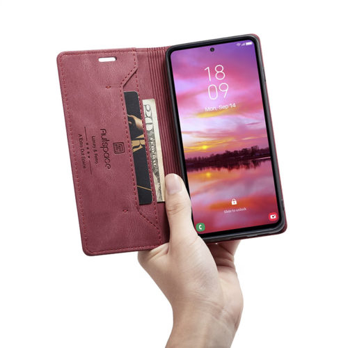 Оригинален кожен калъф за Samsung Galaxy S26 Plus червен 6