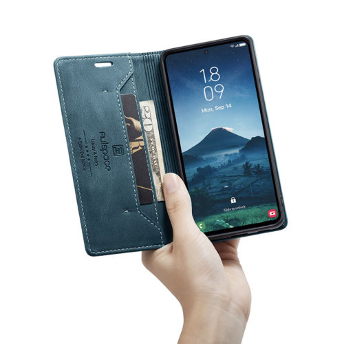 Оригинален кожен калъф за Samsung Galaxy S26 Plus син 6