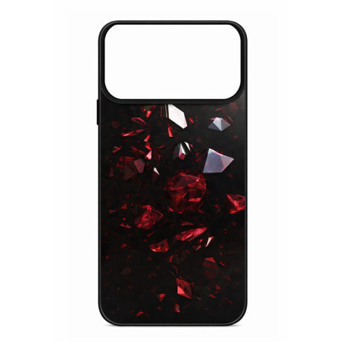 Калъф с шарка диаманти за iPhone 17 Pro Max червен