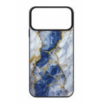 Калъф с шарка мрамор за iPhone 17 Pro Max син и бял