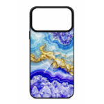 Калъф с шарка мрамор за iPhone 17 Pro син