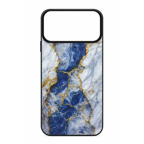 Калъф с шарка мрамор за iPhone 17 Pro син и бял