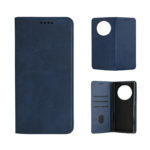 Кожен калъф с магнитен капак за Honor Magic 8 Lite син