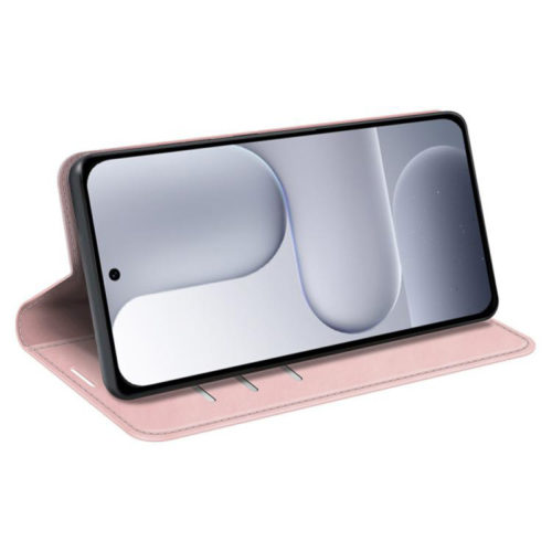 Кожен калъф тефтер за Honor 500 пепел от рози стойка