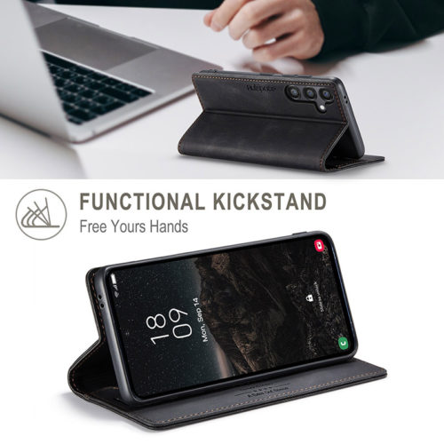 Оригинален кожен калъф за Samsung Galaxy A37 черен 18